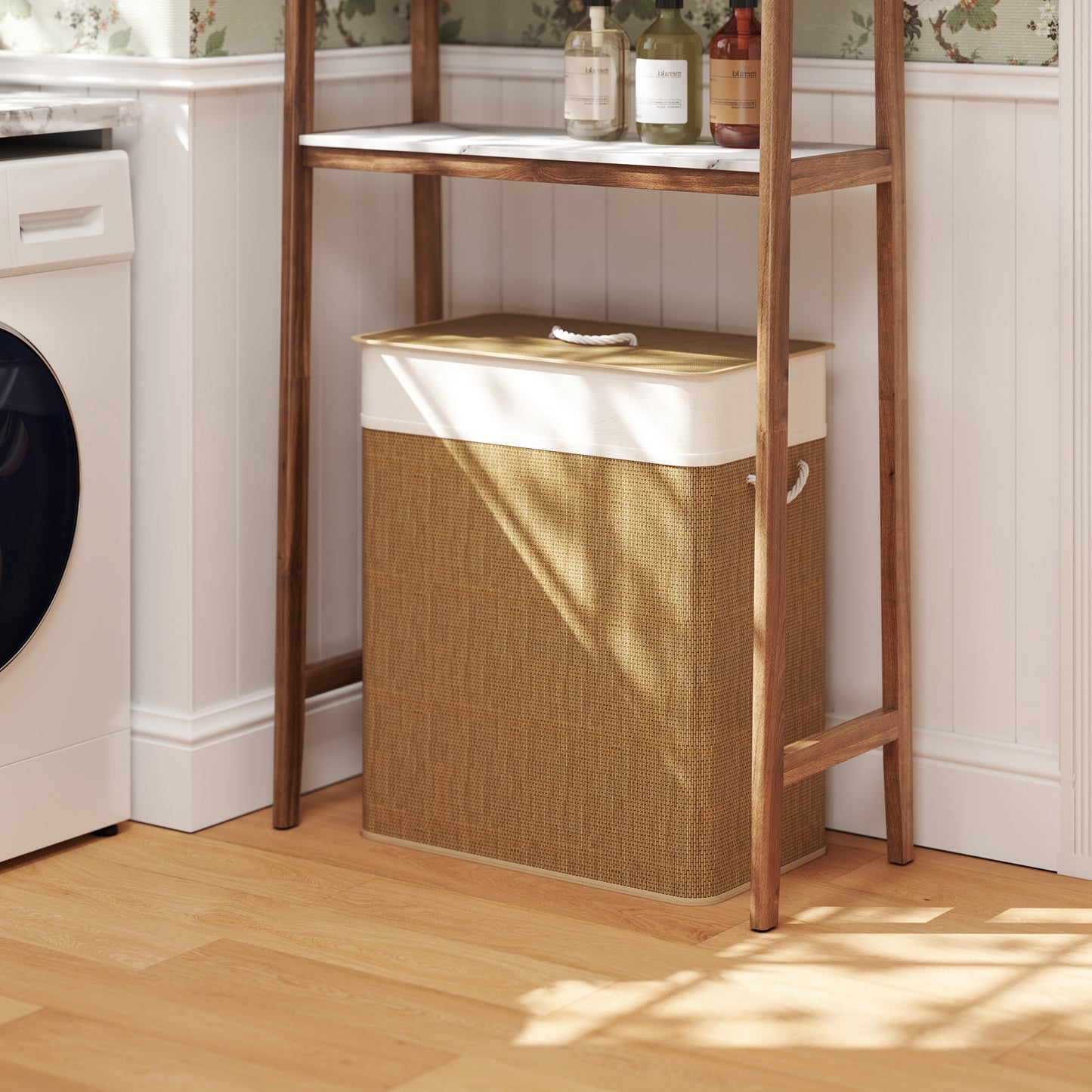 Double Bamboo Laundry Hamper